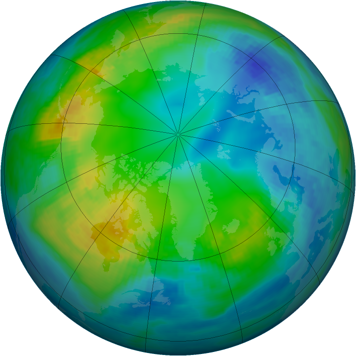 Arctic ozone map for 13 November 1982